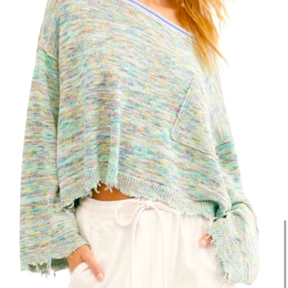 FREE PEOPLE Boat Neck Prism Sweater